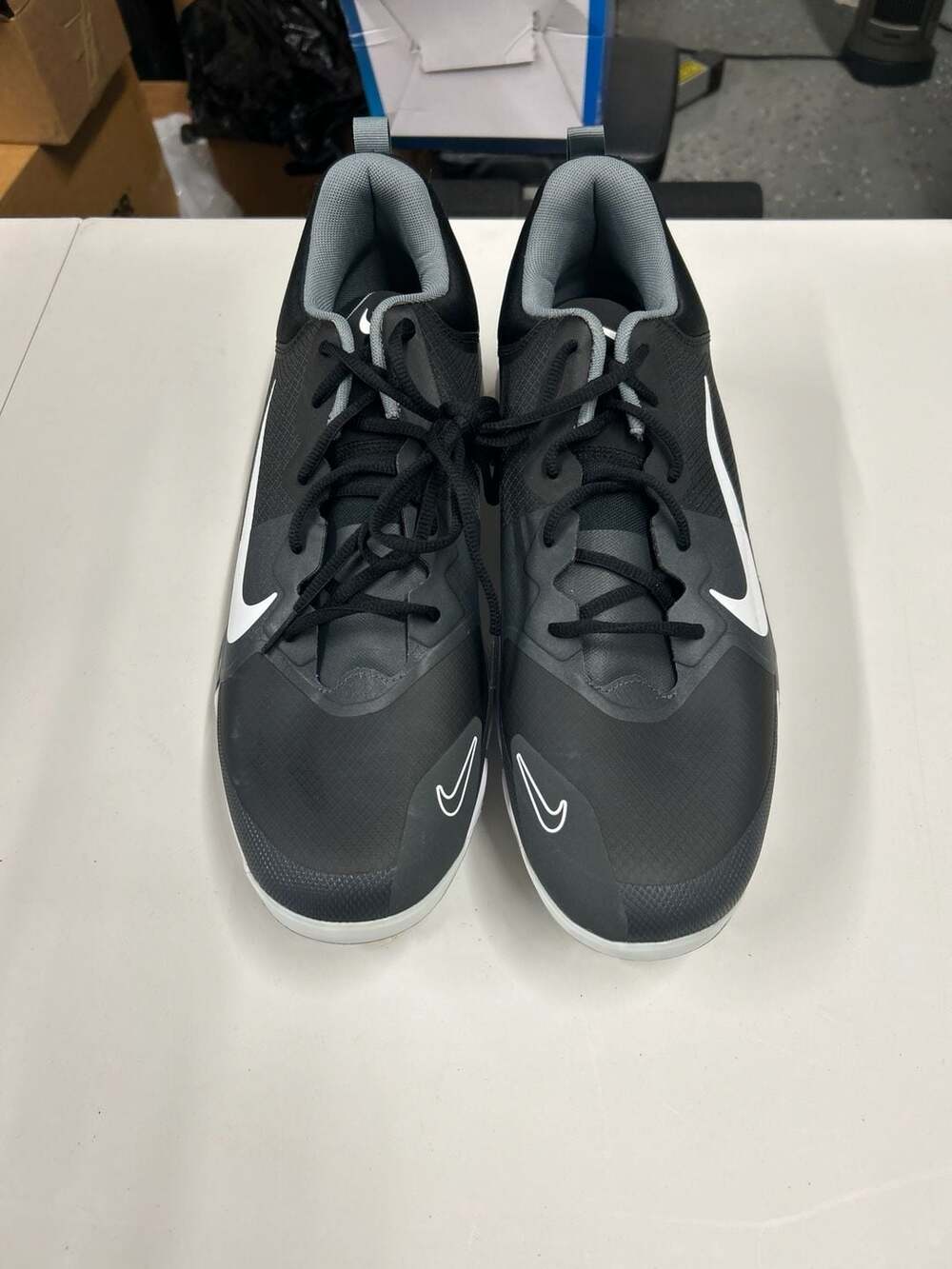 Nike Force Zoom Trout 9 Pro Metal Baseball Cleats Black White FB2907-001